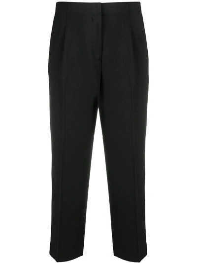 Michael Michael Kors High Rise Cropped Trousers In Black