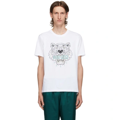 Kenzo Tiger Print T-shirt In White