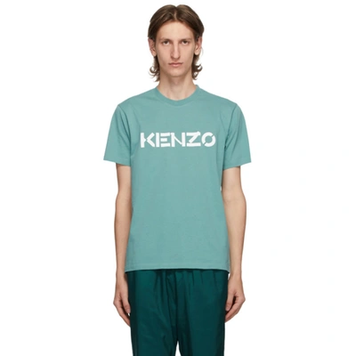 Kenzo T-shirt Mit Logo-print In 62 Glacier