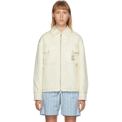 Gucci Off-white Embroidered Kitten Jacket In 9050 Narcis