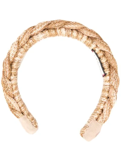 Gucci Women's Braided Straw Headband In Ivory