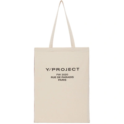 Y/project Logo Print Tote Bag In Red
