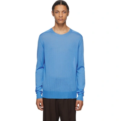 Bottega Veneta Superfine Cashmere Knit Sweater In Blue