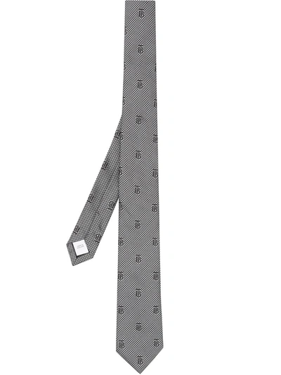 Burberry Manston Monogram Silk Tie In Grey
