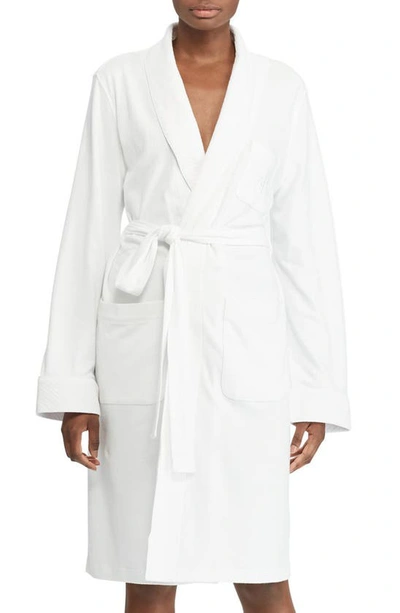 Lauren Ralph Lauren Chevron Fleece Robe In White