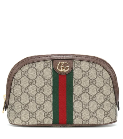 Gucci Large Ophidia Gg Supreme Canvas Cosmetics Case In Beige
