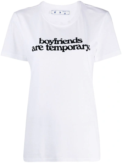 Off-white Slogan-print Short-sleeve T-shirt In White