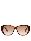Saint Laurent Cat-eye Acetate Sunglasses In Havana/brown Gradient