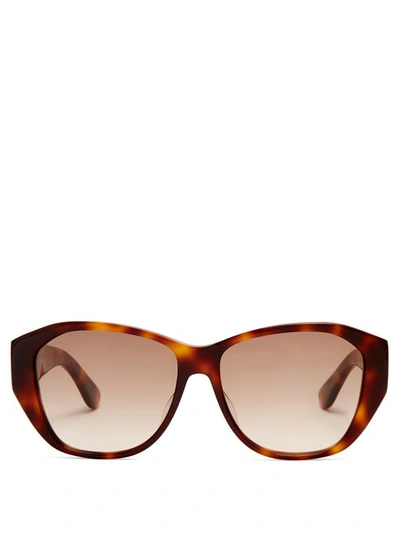 Saint Laurent Cat-eye Acetate Sunglasses In Havana/brown Gradient