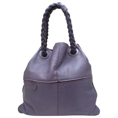Pre-owned Bottega Veneta Leather Handbag In Purple