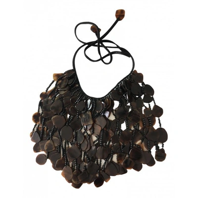Pre-owned Monies Brown Horn Necklace