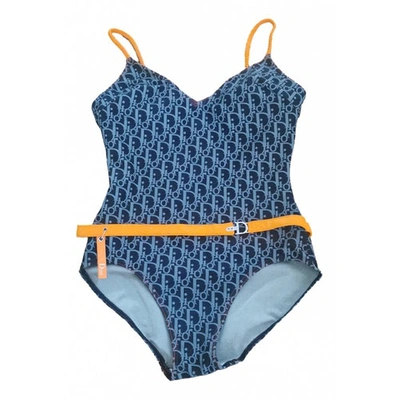 Pre-owned Dior One-piece Swimsuit In Blue