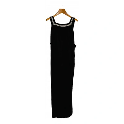 Pre-owned Oscar De La Renta Black Velvet Dress