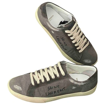 Pre-owned Saint Laurent Court Cloth Low Trainers In Grey