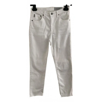 Pre-owned Ag White Denim - Jeans Trousers
