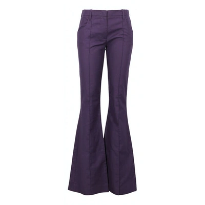 Pre-owned Prada Purple Cotton Trousers