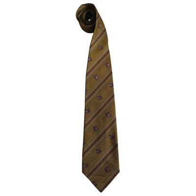 Pre-owned Fendi Silk Tie In Gold