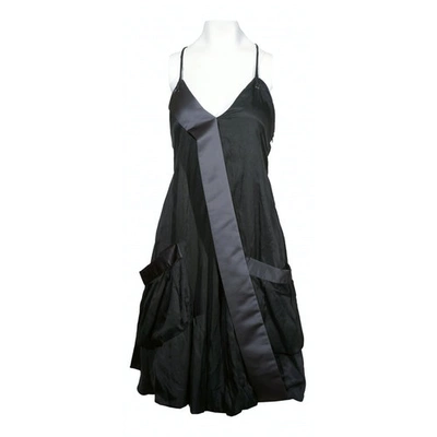 Pre-owned Mcq By Alexander Mcqueen Silk Mini Dress In Black