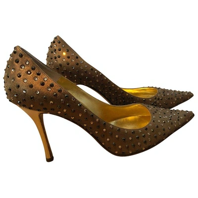 Pre-owned Rodo Leather Heels In Gold