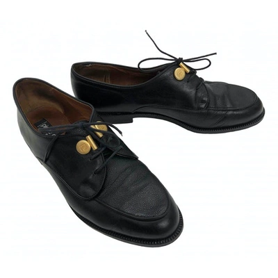 Pre-owned Pierre Cardin Leather Flats In Black