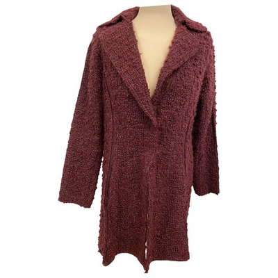 Pre-owned Nina Ricci Wool Coat In Burgundy