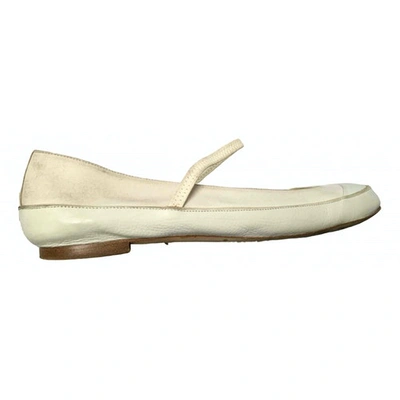 Pre-owned Marc Jacobs Cloth Flats In White