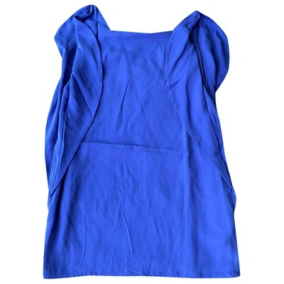 Pre-owned Jil Sander Silk Mini Dress In Blue