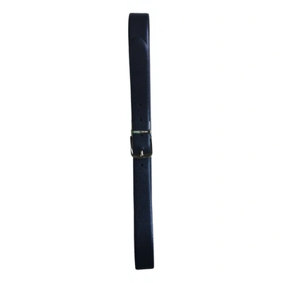 Pre-owned Emporio Armani Leather Belt In Navy