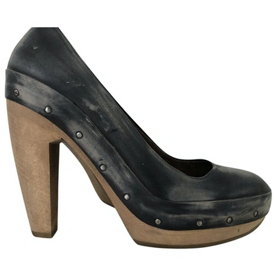 Pre-owned Marni Leather Heels In Grey