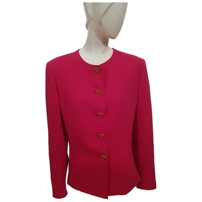 Pre-owned Marella Wool Short Waistcoat In Pink