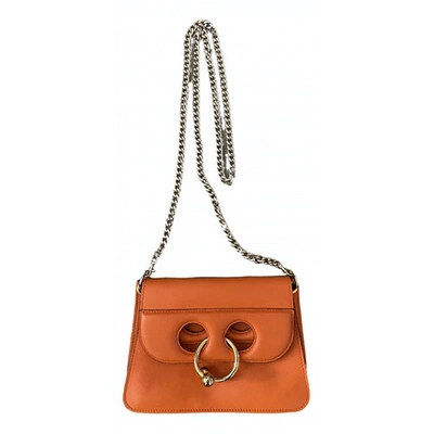 Pre-owned Jw Anderson Pierce Orange Leather Handbag