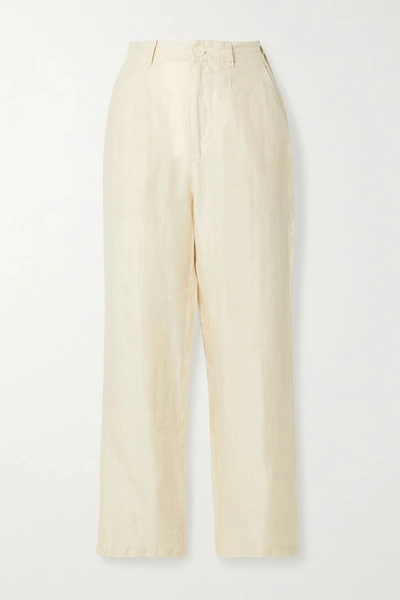 Alex Mill Boy Pleated Linen-twill Pants In Ecru