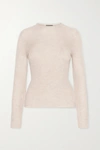 Akris Women's Fine Ribbed Cashmere & Silk Top In Clay