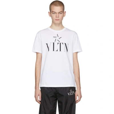 Valentino Vltnstar-print Cotton-jersey T-shirt In White