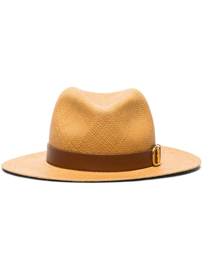 Valentino Garavani Garavani Vlogo Straw Hat In Brown