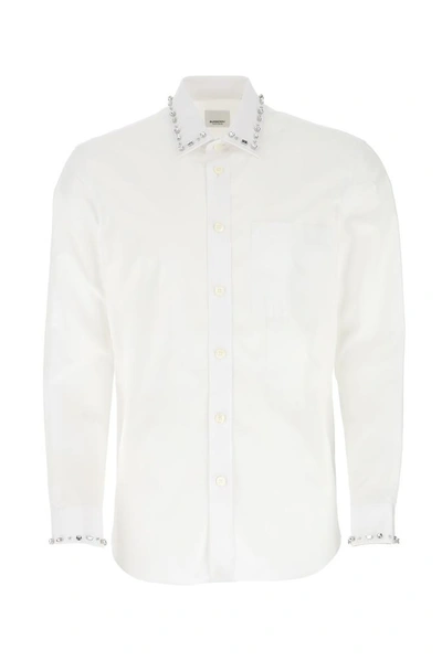 Burberry Embellished Poplin Shirt In White