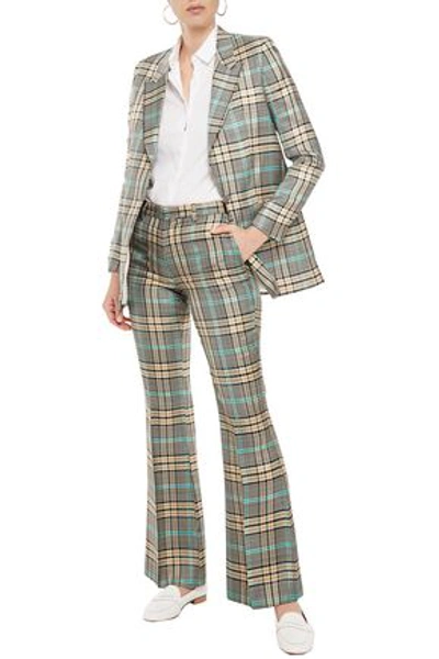 Each X Other Checked Jacquard Flared Trousers In Grey