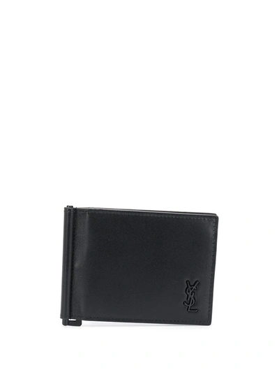 Saint Laurent Money Clip Bi-fold Cardholder In Black
