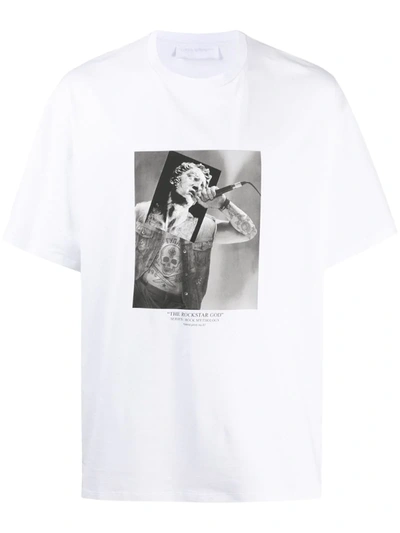 Neil Barrett The Rockstar God Print T-shirt In White