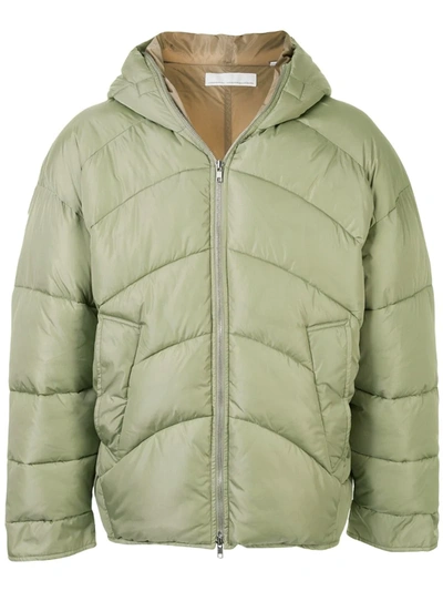 Random Identities Oversized Quilted Jacket In Green