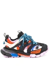 Balenciaga Track Sneakers In Black Orange Pink