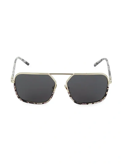 Dolce & Gabbana Dg2193j 59mm Rectangle Sunglasses In Gold Black