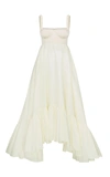 Anna October Snowdrop Asymmetric Cotton-blend Maxi Dress In White