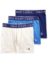 Polo Ralph Lauren 4d-flex Stretch Cotton Boxer Brief 3-pack In White,iris,royal