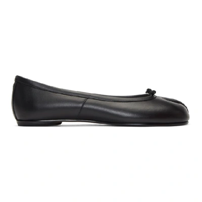 Maison Margiela Tabi Split-toe Leather Ballet Flats In Black