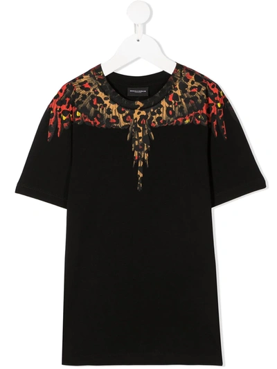 Marcelo Burlon County Of Milan Kids' Black T-shirt With Iconic Wings For Boy