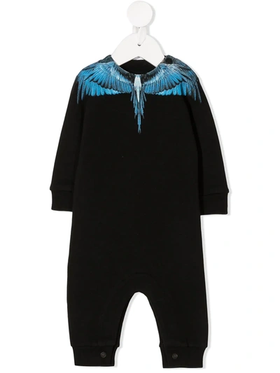 Marcelo Burlon County Of Milan Black Babygrow For Baby Boy With Iconic Wings