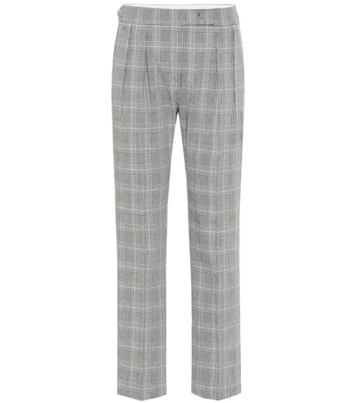 Max Mara Fibra High-rise Straight Pants In Grey