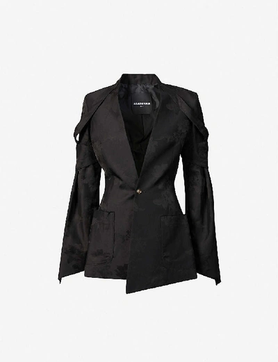 Aganovich Flared-sleeve Linen-blend Jacket In Black