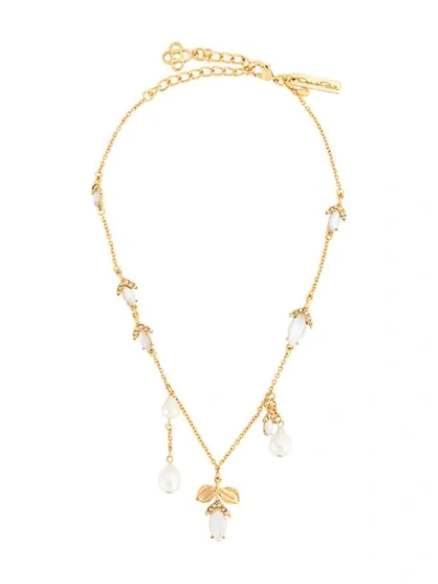 Oscar De La Renta Mother Of Pearl Layered Necklace In Gold